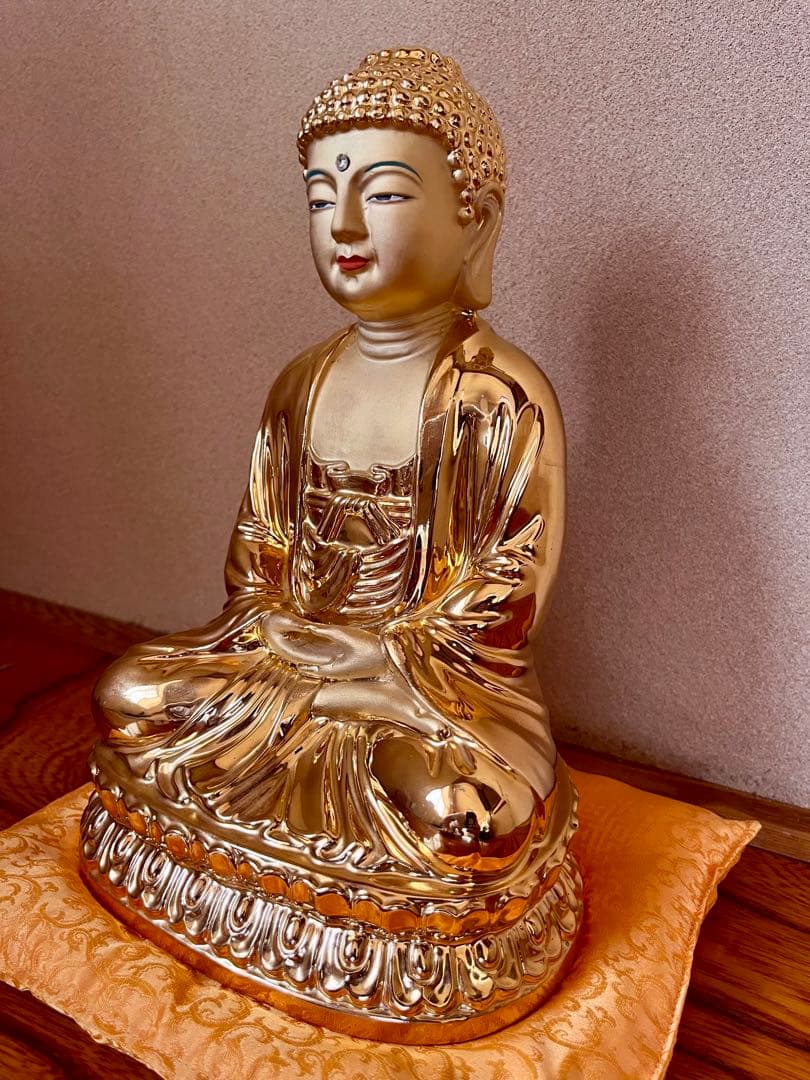 黄金白磁の大仏像 仏像 菩薩像 釈迦如来像 純金24K鍍金 - メルカリ