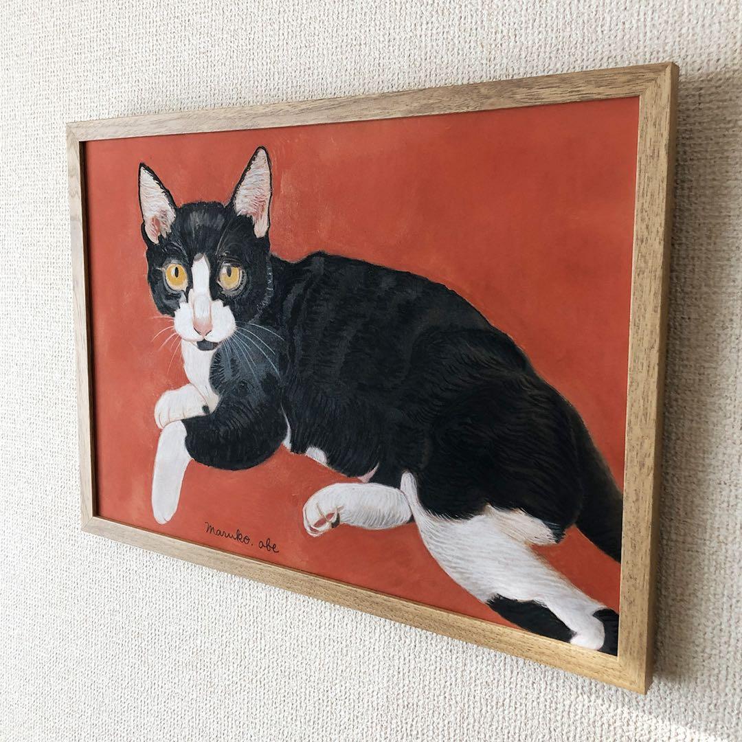 原画「ウメ18」《＋猫イラスト３枚無料プレゼント》猫イラスト