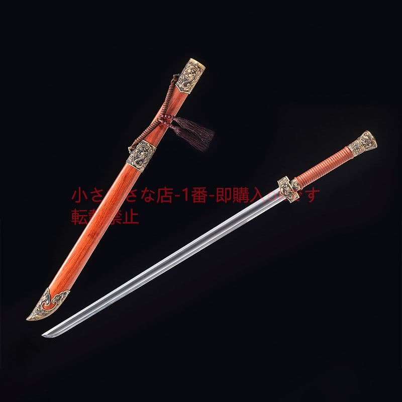 竜鳳腰刀純銅上等酸枝木紋鋼焼刃 古兵器 武具