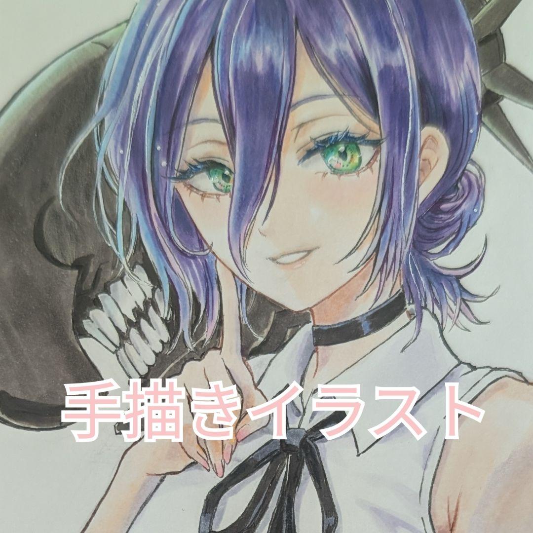 こ*む様 手描きイラスト 原画 アナログ レゼ ファンアート - メルカリ