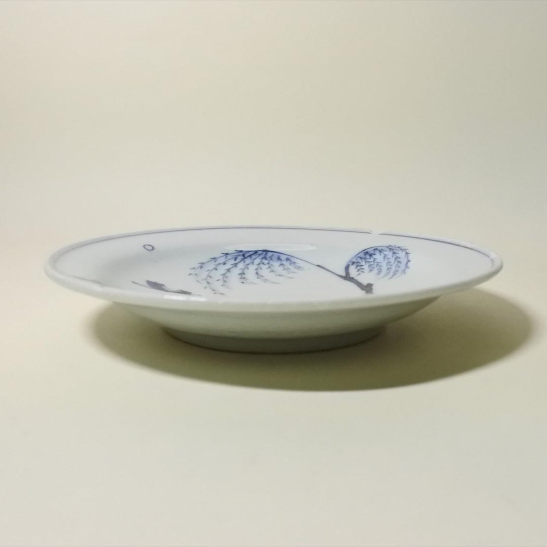 中国 明末清初 古染付 柳 人物 舟 皿 骨董品 アンティーク j - メルカリ