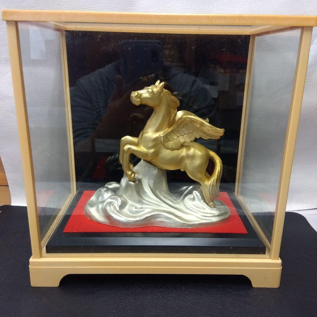 金色の翼のある馬の彫刻　レトロ　ケース付き　ペガサス 金色の翼のある馬の彫刻 レトロ ケース付き ペガサス金色の翼の