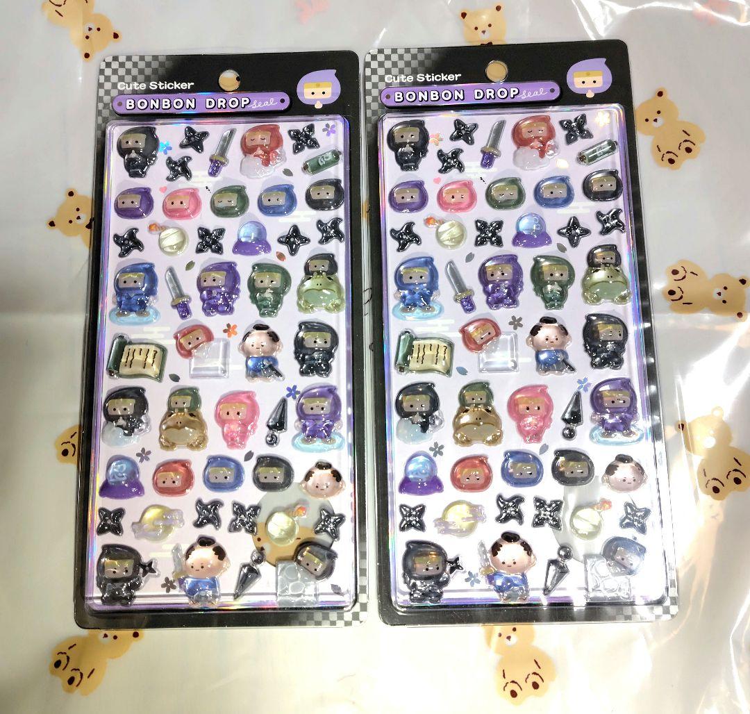 ボンボンドロップシール 2枚セット 和柄 忍者 正規品 BONBON DROP