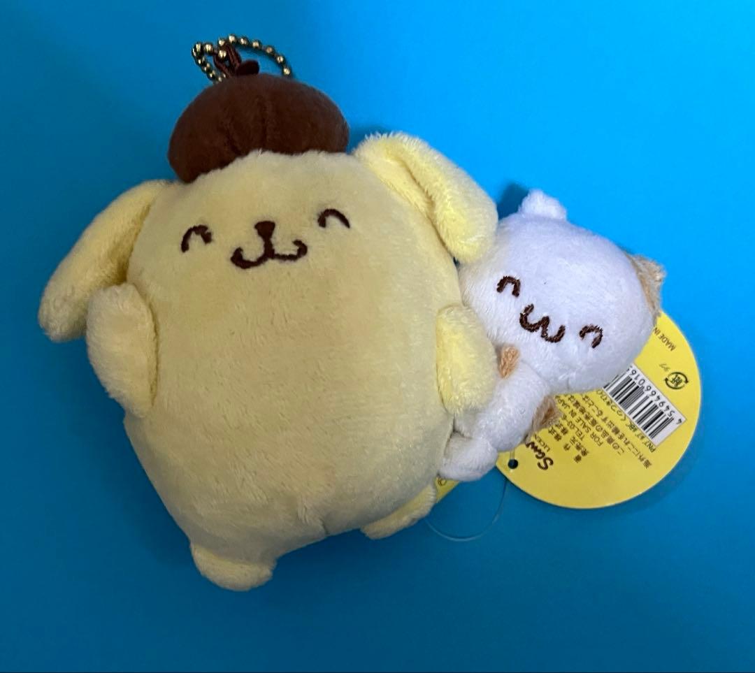 サンリオ ボムポムプリンプルプル くっつきマスコット マフィン キ一ホルダ一 サンリオ ポムポムプリン マフィン ニコぬいキーホルダー マスコット