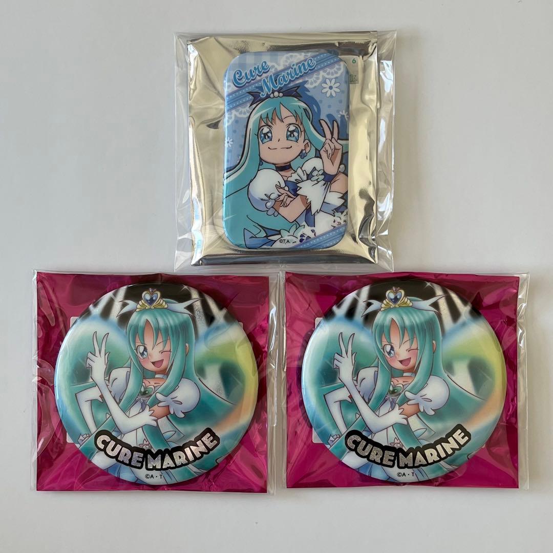 中国限定 缶バッジ 全プリキュア ライブ 缶バッジ キュアマリン 3個