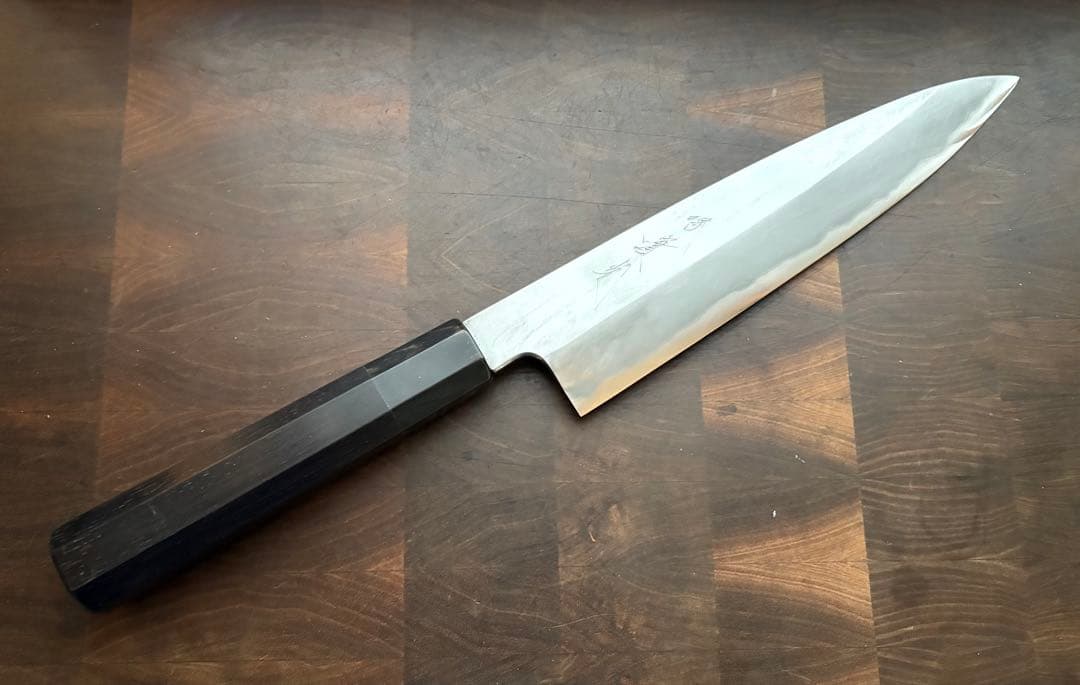堺 實光刃物 arata 青鋼 片刃 牛刀 210mm 包丁 霞 和包丁 黒檀 - メルカリ