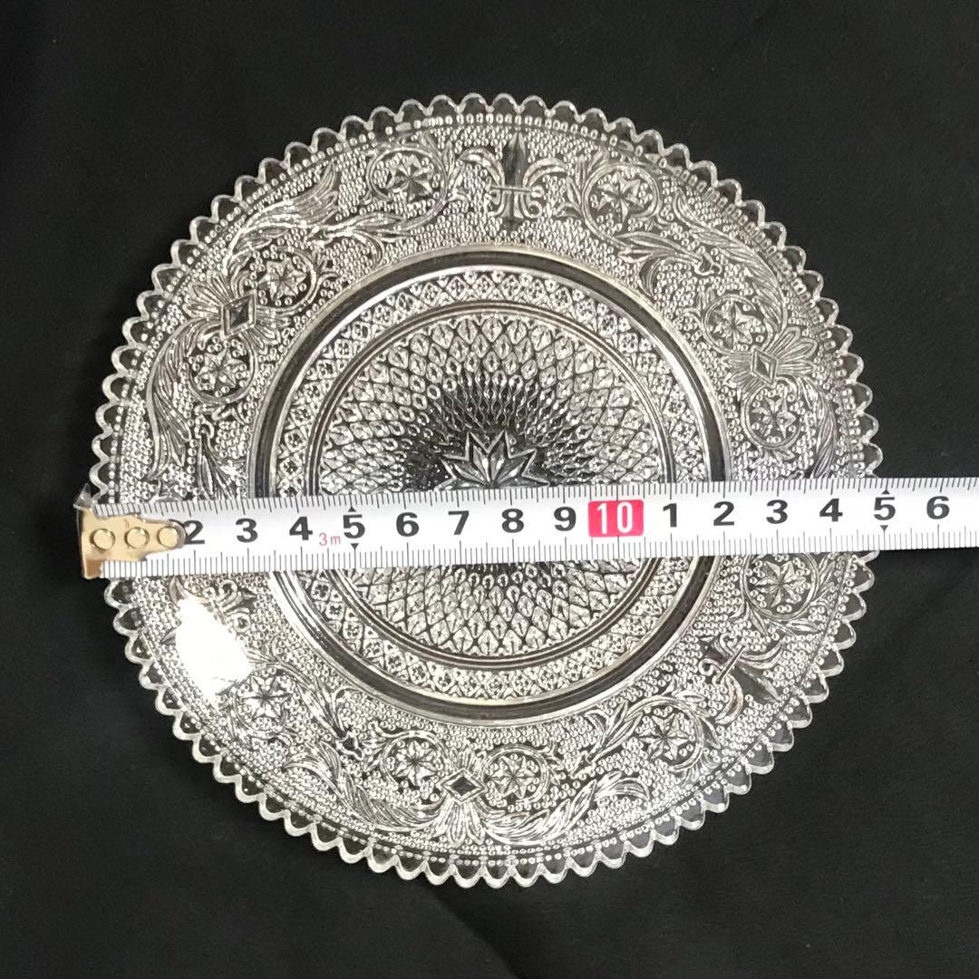 長谷川ガラス エリザベス ケーキ皿 5点 未使用 15cm 皿 プレート
