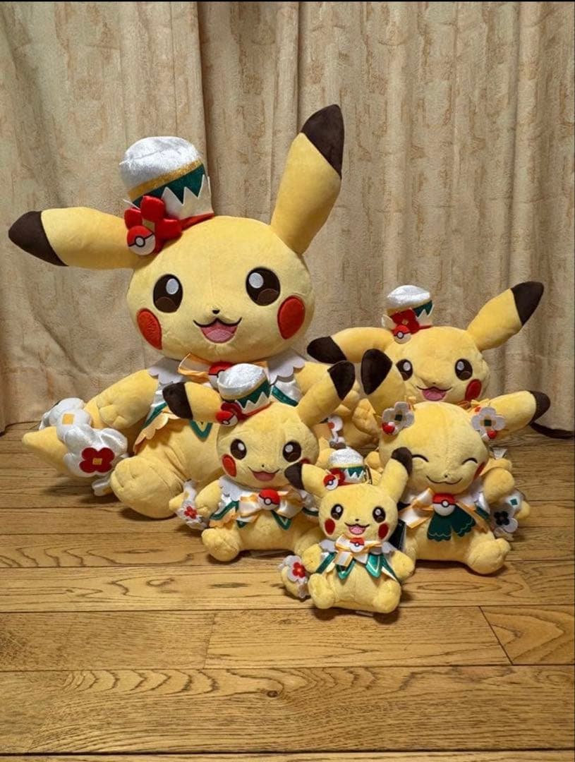 新品 ポケパーク カントー ショップ 限定 ピカチュウ ぬいぐるみ5体