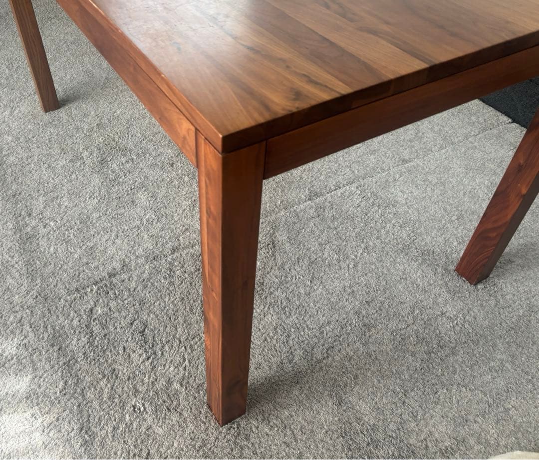 無印良品 無垢材テーブル（引出付） ウォールナット材 幅140cm