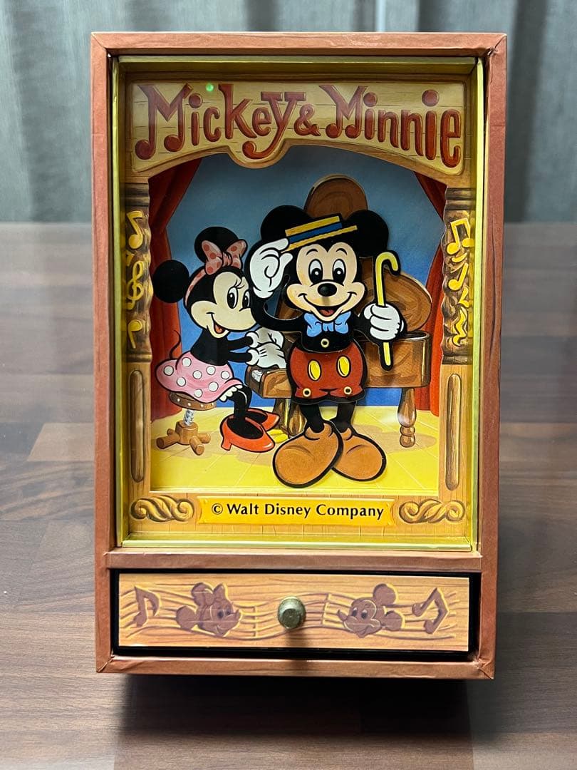 レア】ディズニー ミッキー＆ミニー オルゴール レトロ ヴィンテージ