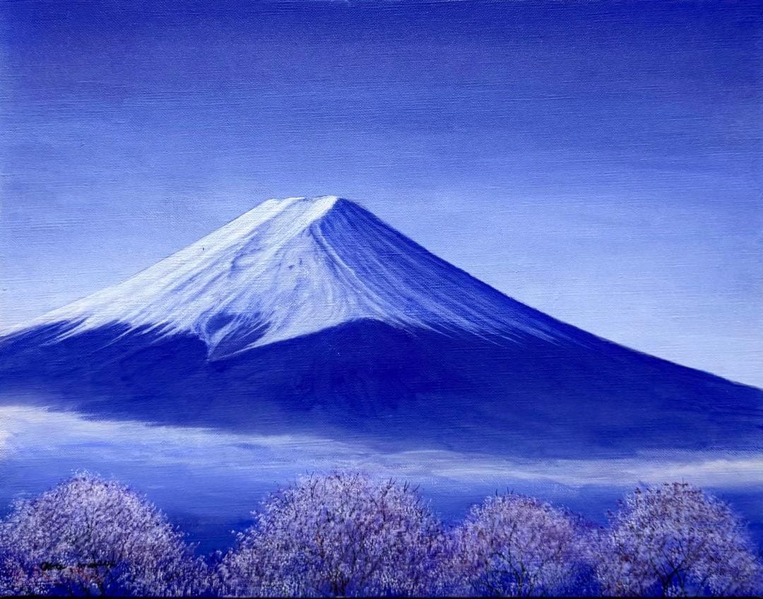 (F6号) 桜井澪【花に想う】表裏サイン有り/真作/油彩