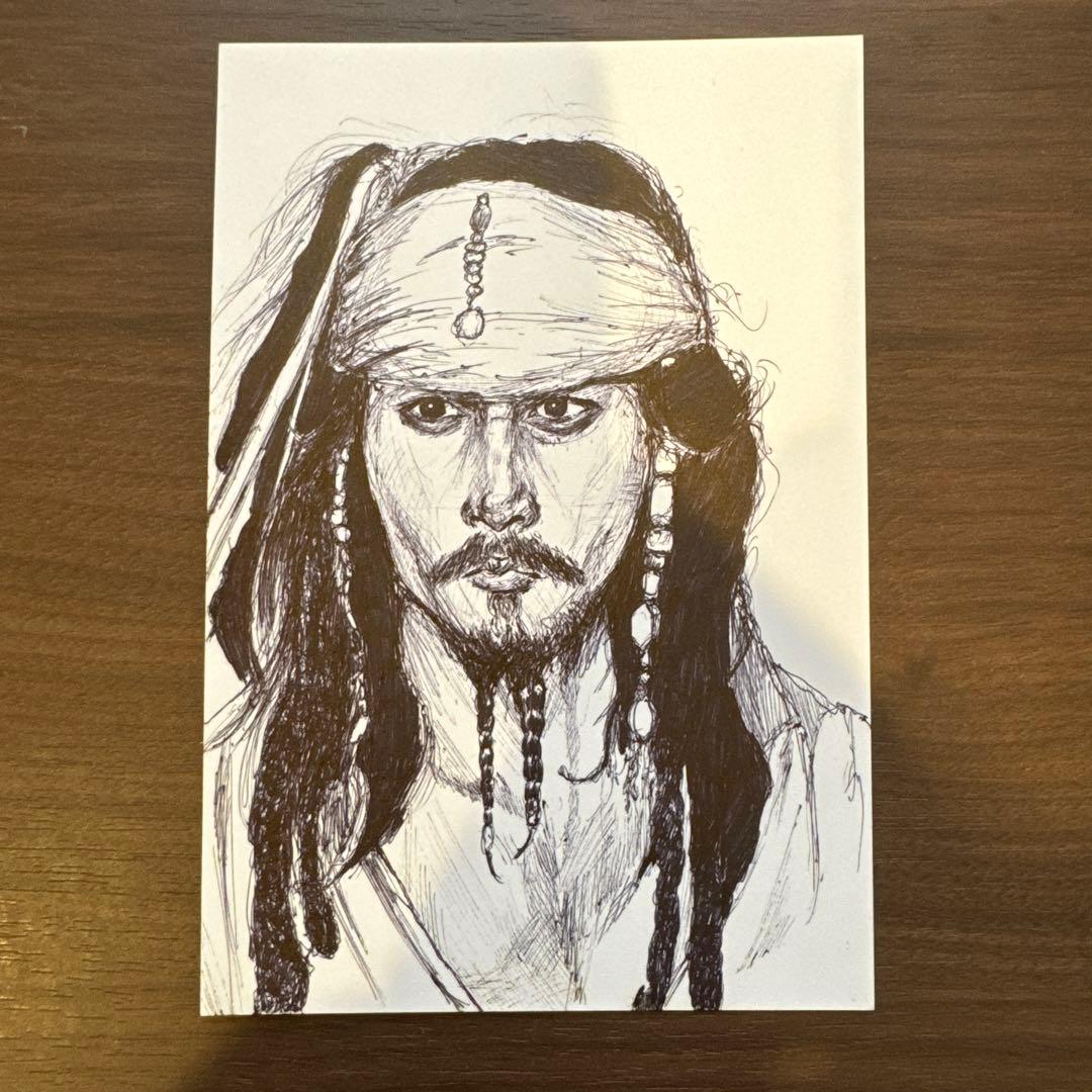 一発書きイラスト ジョニーデップ ジャック・スパロウ - メルカリ