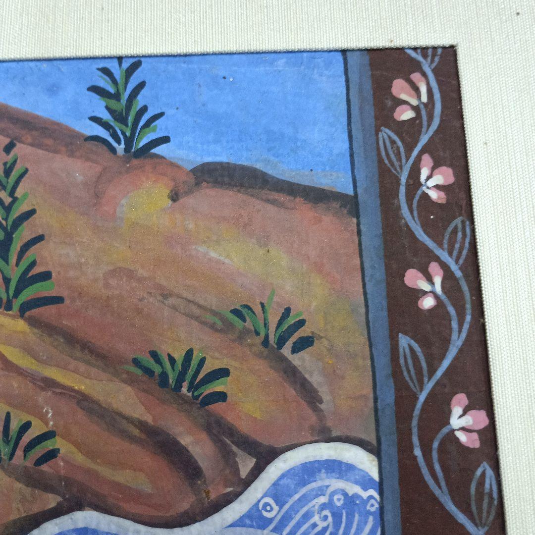 4446)タイの寺院画・宗教画？？？ 水彩系の直筆 詳細不明