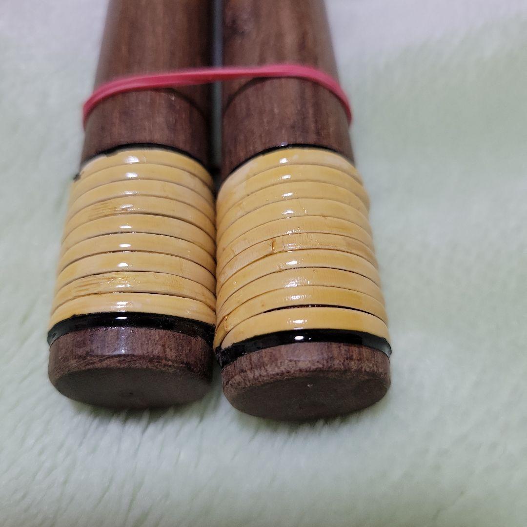 石見神楽を奏でる篠笛を作製している父の手作り 太鼓のバチ 木製 285mm