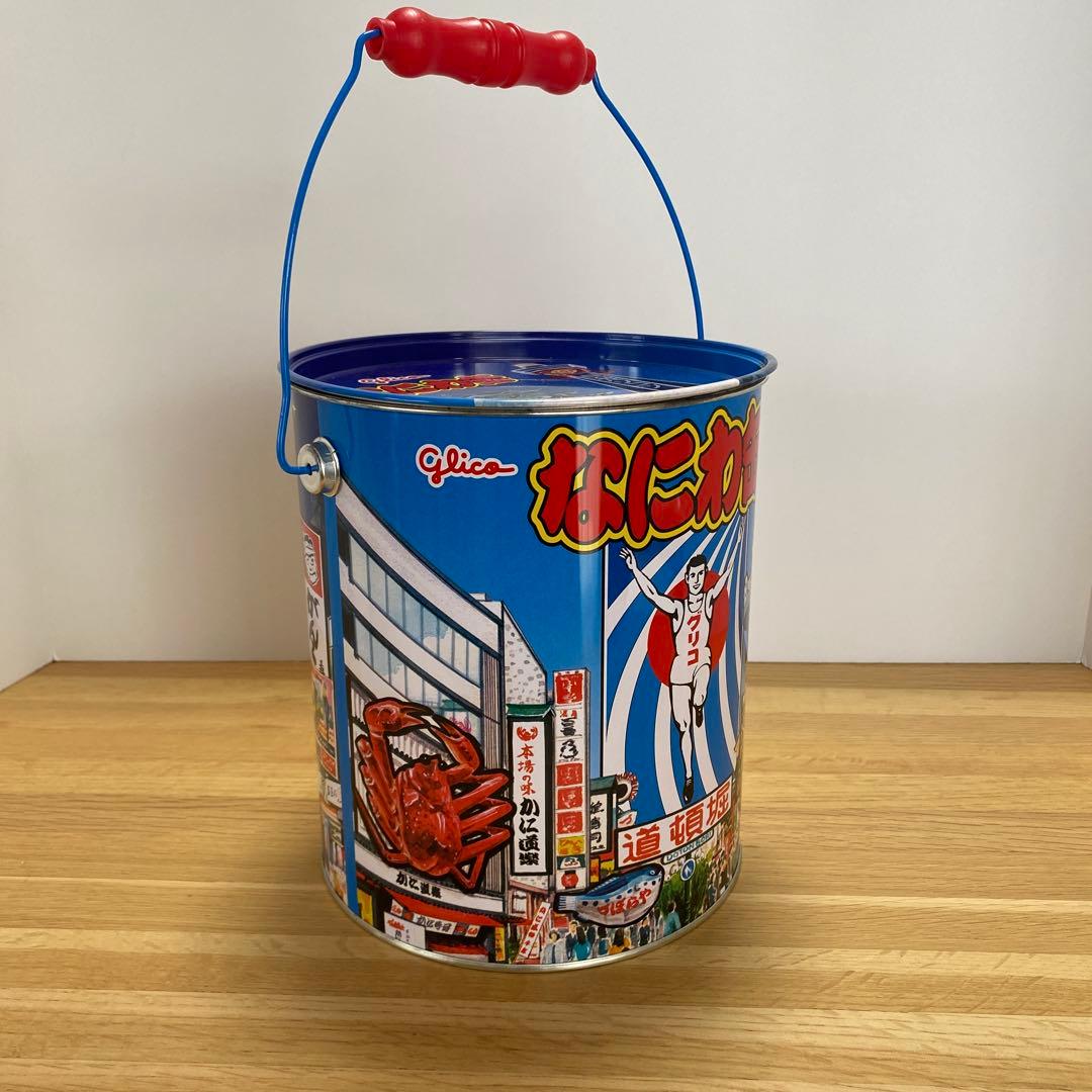 グリコ なにわ缶 お菓子空き缶 数量限定販売 レトロ 大阪道頓堀 1998年