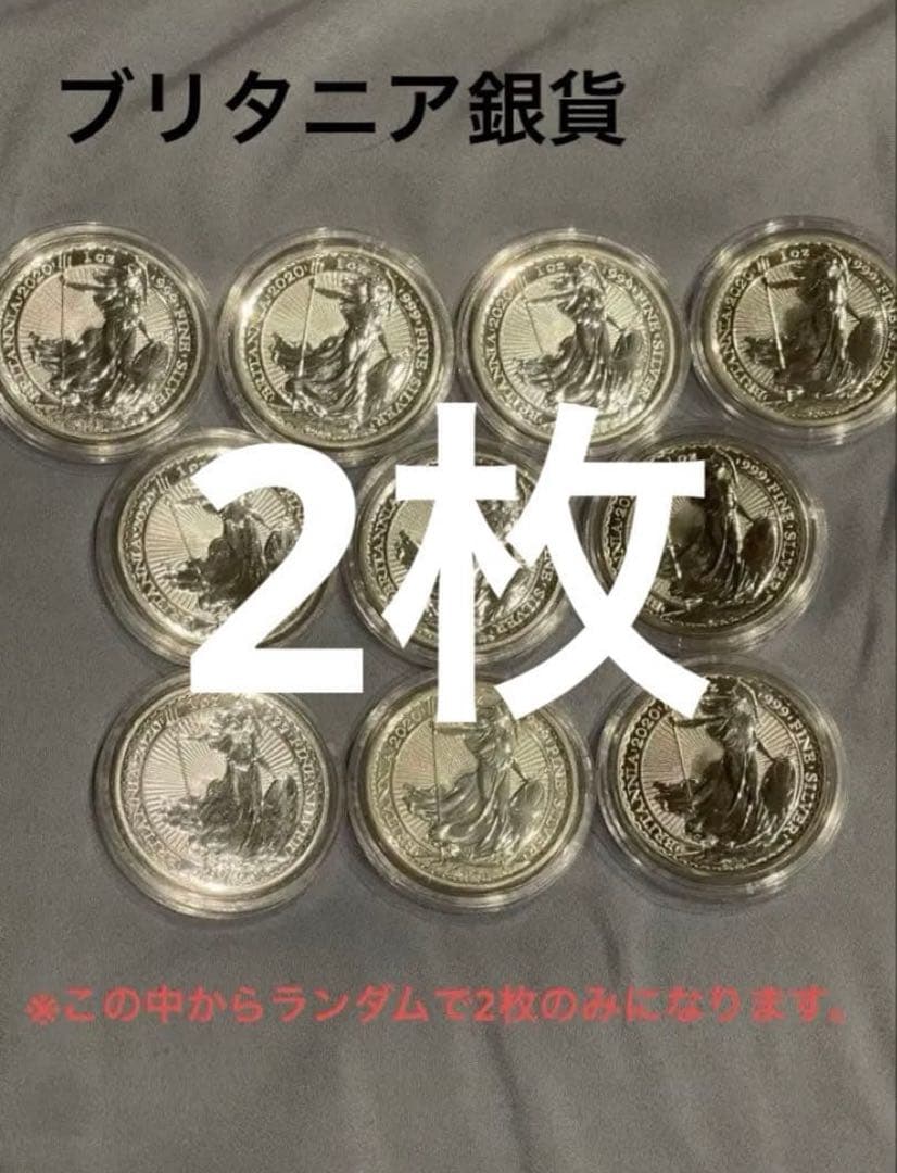 イギリス 2020年 ブリタニア 銀貨 2ポンド 2枚 - メルカリ