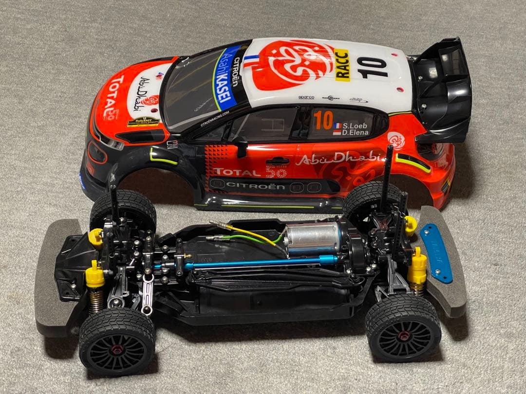 タミヤ1/10 RC TT-02ラリー車シトロエンC3WRCモーター・OP付属