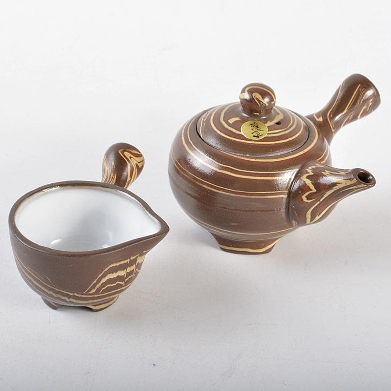 常滑伸康焼練込ミニチュア茶器揃桐箱VR5401