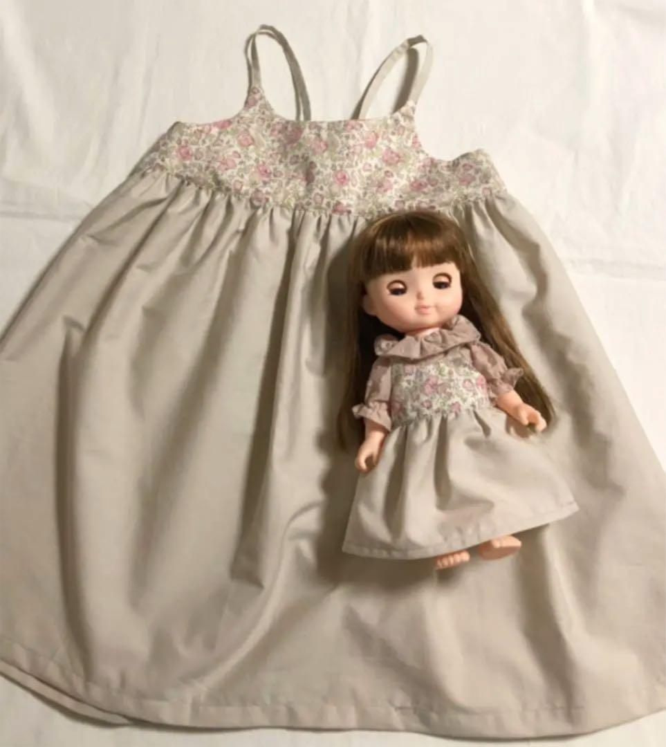 ハンドメイドドール服ソランちゃんの服ワンピースリバティ