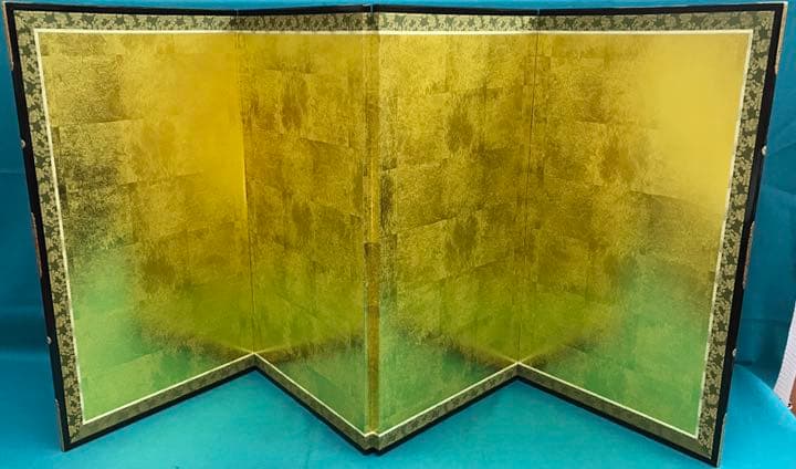25号 極上金箔 屏風 楽天市場】【屏風】極上大型枠付親王用屏風15号枠付【中巾80cm 高さ
