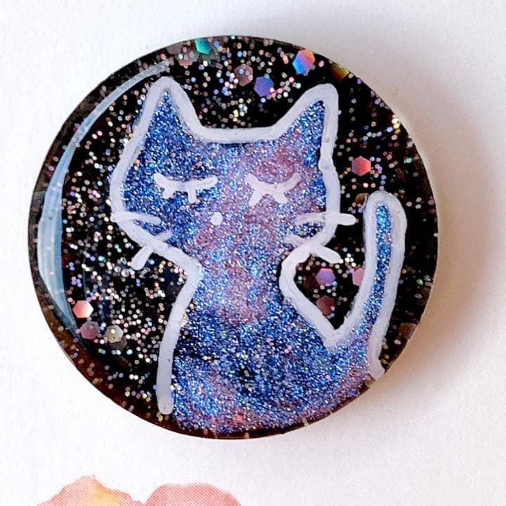 レジン ヘアゴム ブローチ ハンドメイド 猫ちゃん NO 452レジン