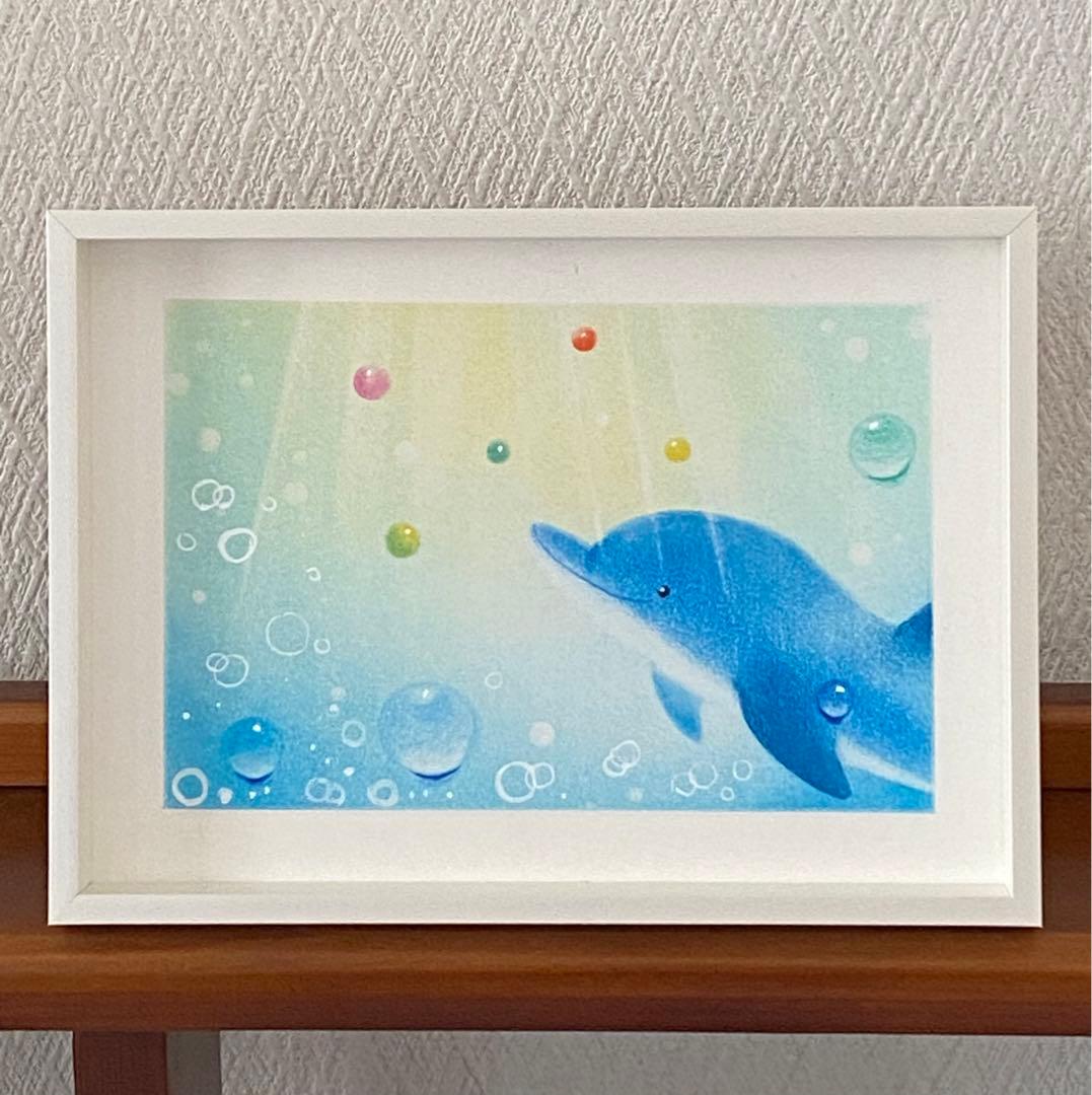 パステルアート原画】 イルカの絵 海 水滴 ヒーリングアート - メルカリ