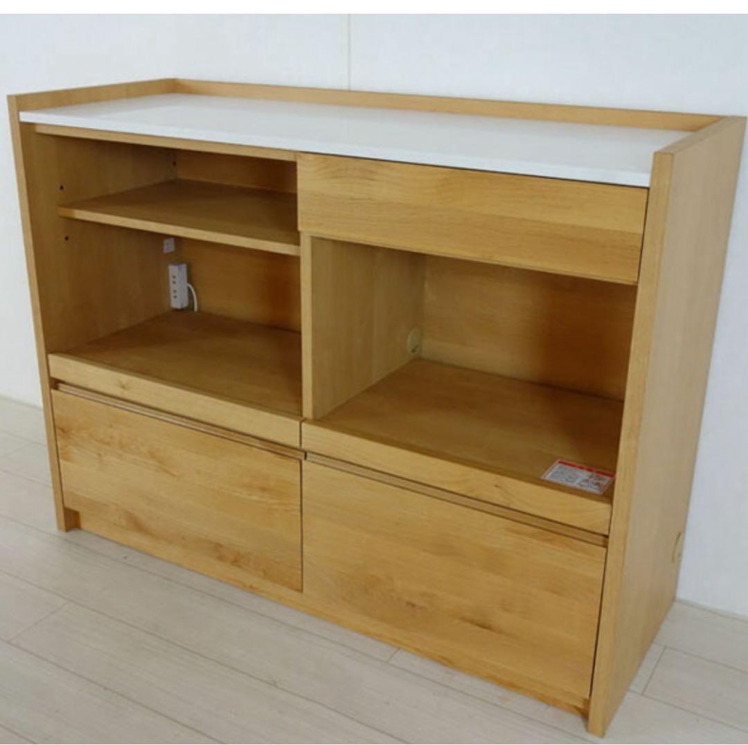 ディノス　堀田木工所　木製キッチンカウンター レンジ台 堀田木工所 開梱設置付 キッチンカウンター アンアン 幅120cm 堀田木工