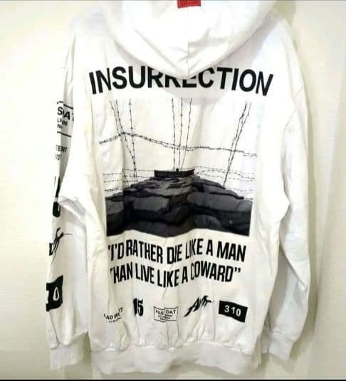 FROMJAPAN01the gazette 愚鈍の桜　パーカー　ホワイト ZIP HOODIE-ネオ湯条- | ネオ湯条