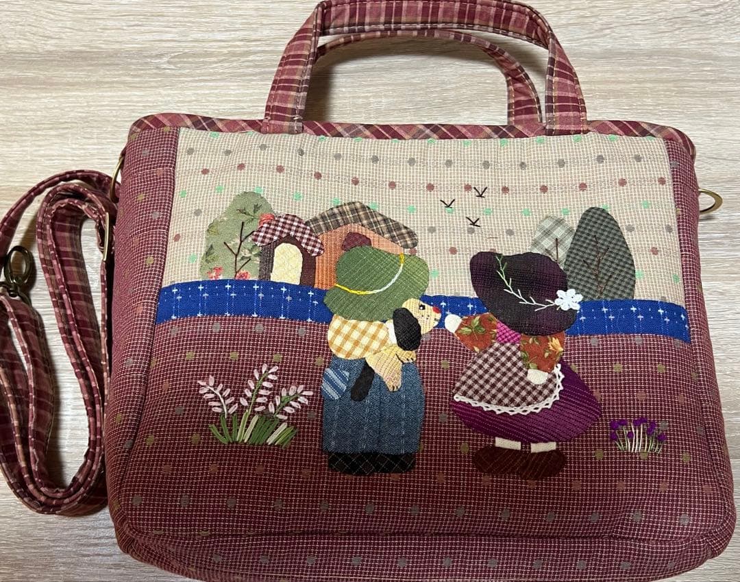 ★新作★スーちゃん＆ビリーくん＆いぬ＊2WAY（トート・ショルダー）ブラウン系 スカラー ScoLar 合皮×キャンバス スカラーちゃんトートバッグ