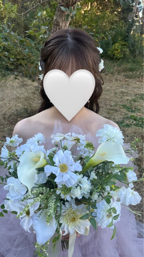 ナチュラルブーケ・ブートニア・ヘアパーツセット　ウェディング クラッチブーケ・ブートニア・ヘアパーツセット ブライダル アート