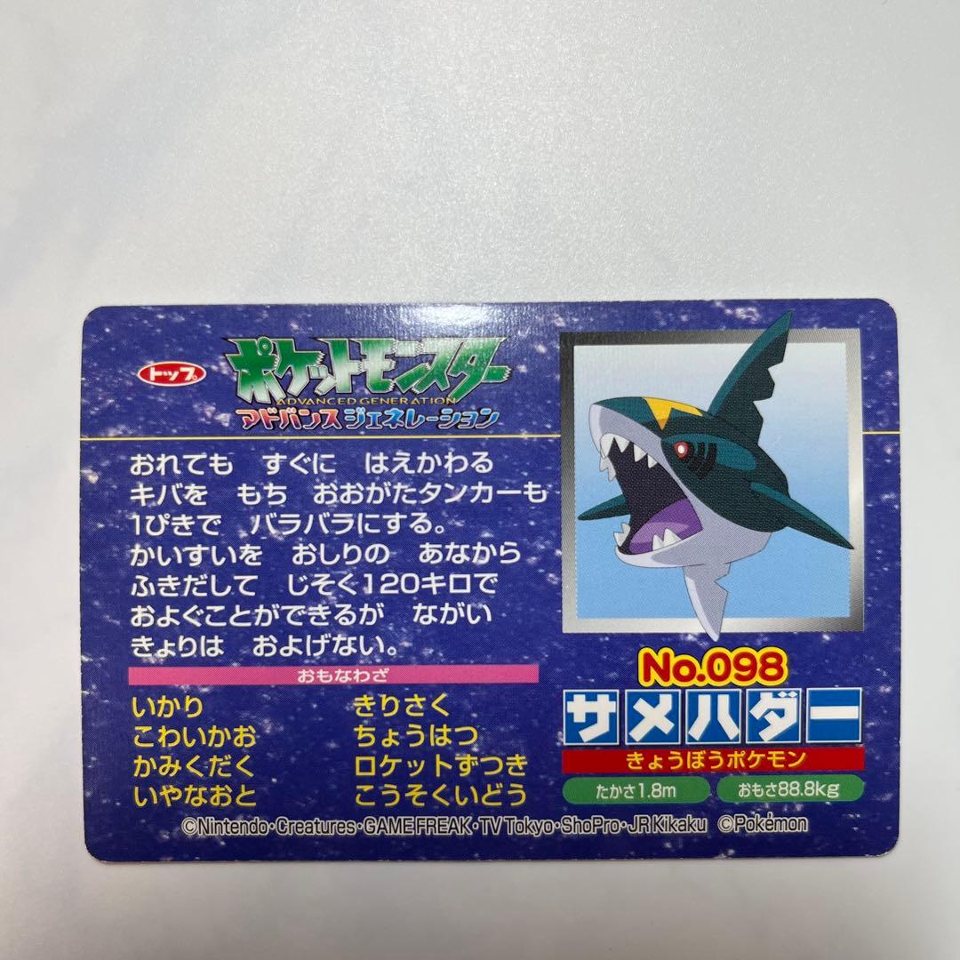 ポケモンアニメ版トップサン サメハダー アドバンスジェネレーション