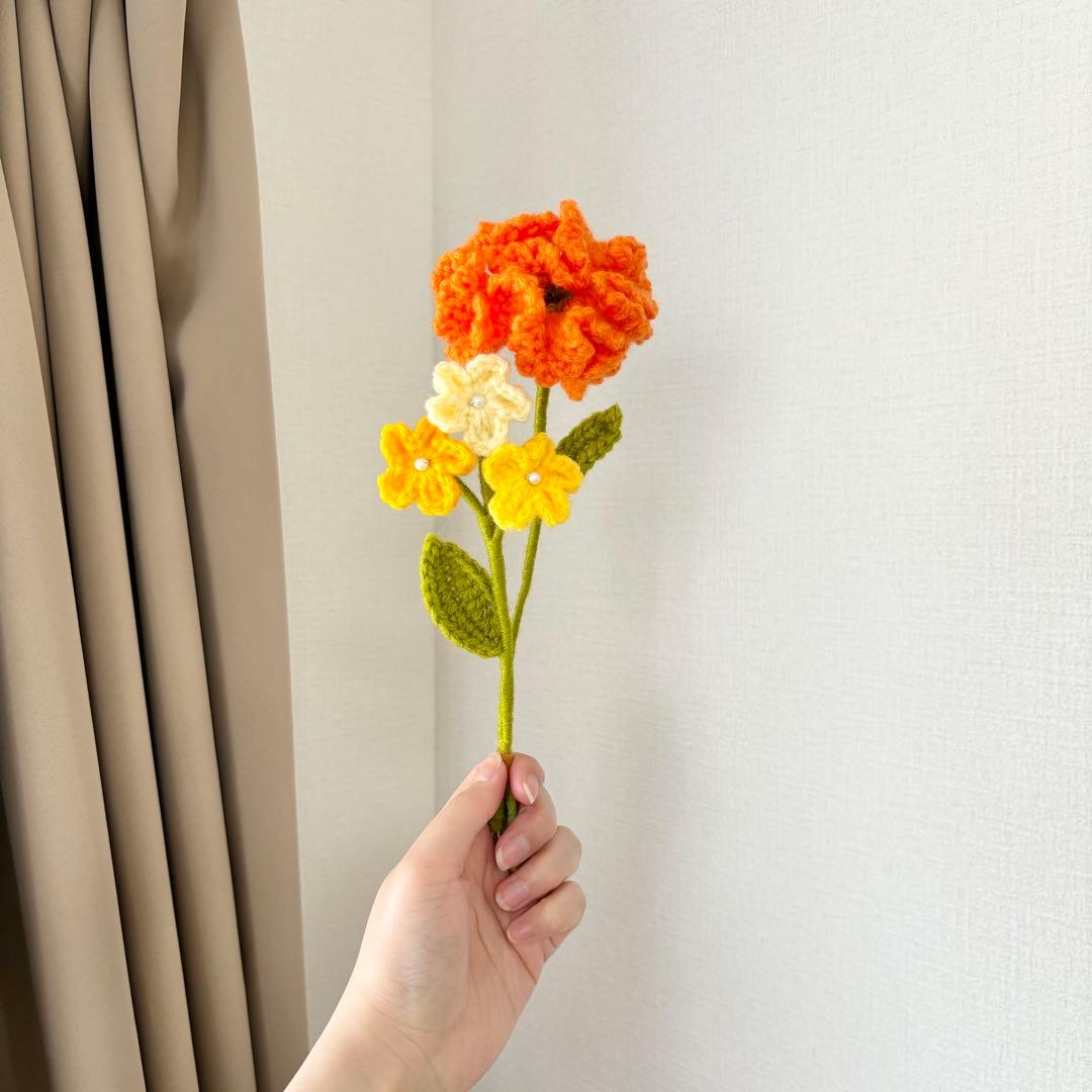 枯れない花束 あみぐるみ 編みぐるみ 枯れない花 毛糸 かぎ針編み
