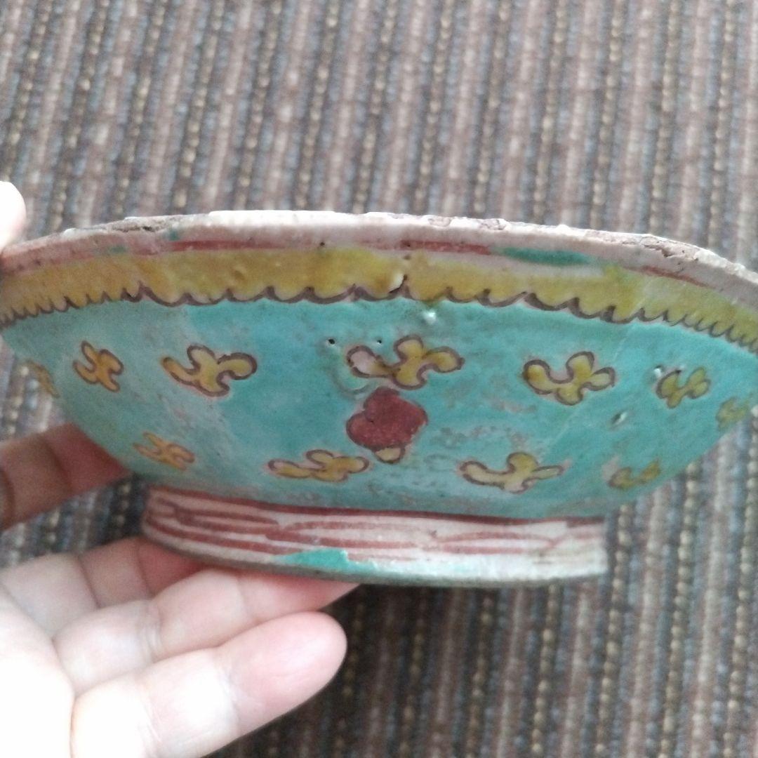b中国古玩　粉彩　十錦手　色絵八角鉢　17.5cm