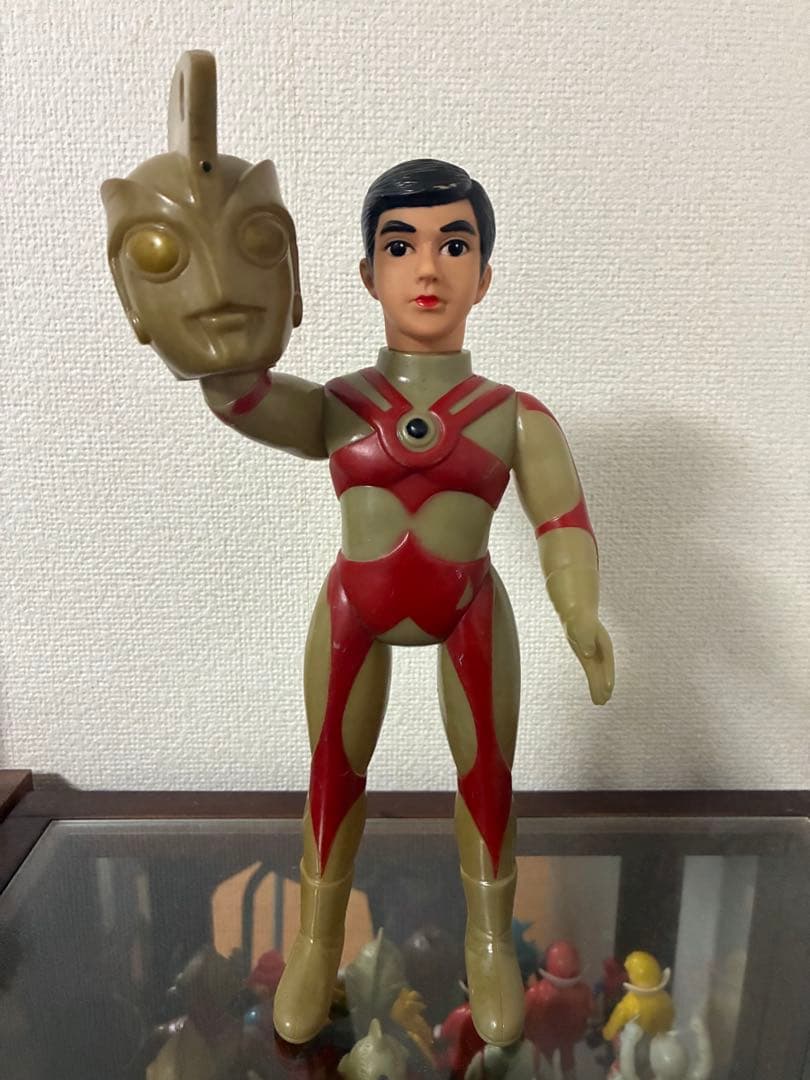 当時物 ウルトラマンエースA 面取れ マスク取れ ソフビ マルサン