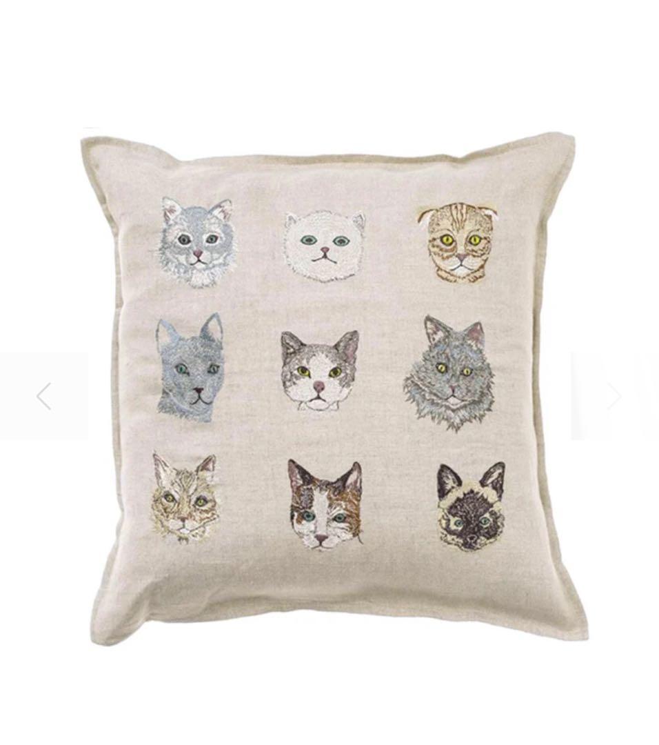 新品 Coral & Tusk クッションカバー 猫 コーラル&タスク CORAL&TUSK [Cats Pillow] 猫9匹 クッションカバー 40x40cm(コーラル