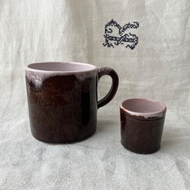 希少19世紀キュノワール酒器小さなポットデルフトカフェオレボウル余宮