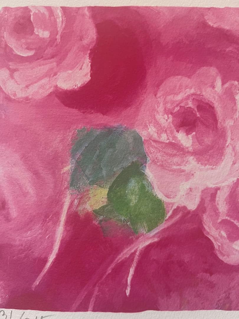 額入り版画 限定ジクレー ジニーキム バラの花 現行品 サイン.ED.証明
