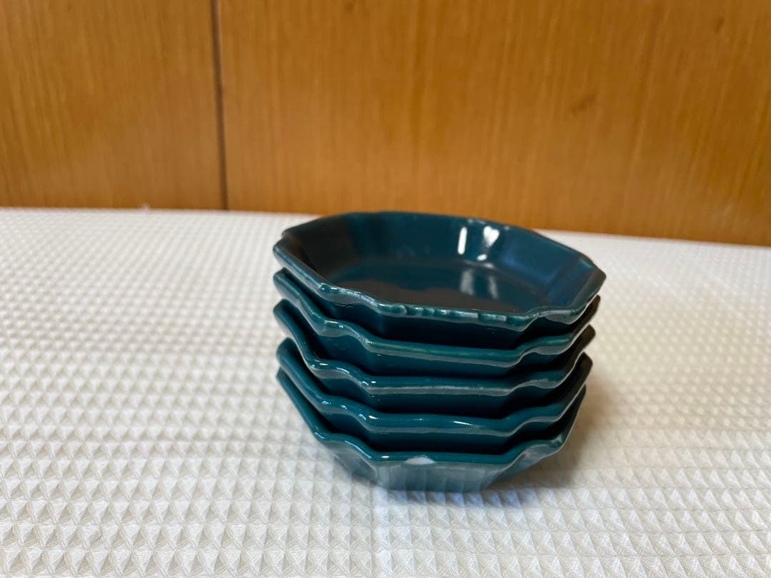 淡路珉平焼き 明治か昭和の変形六角小皿
