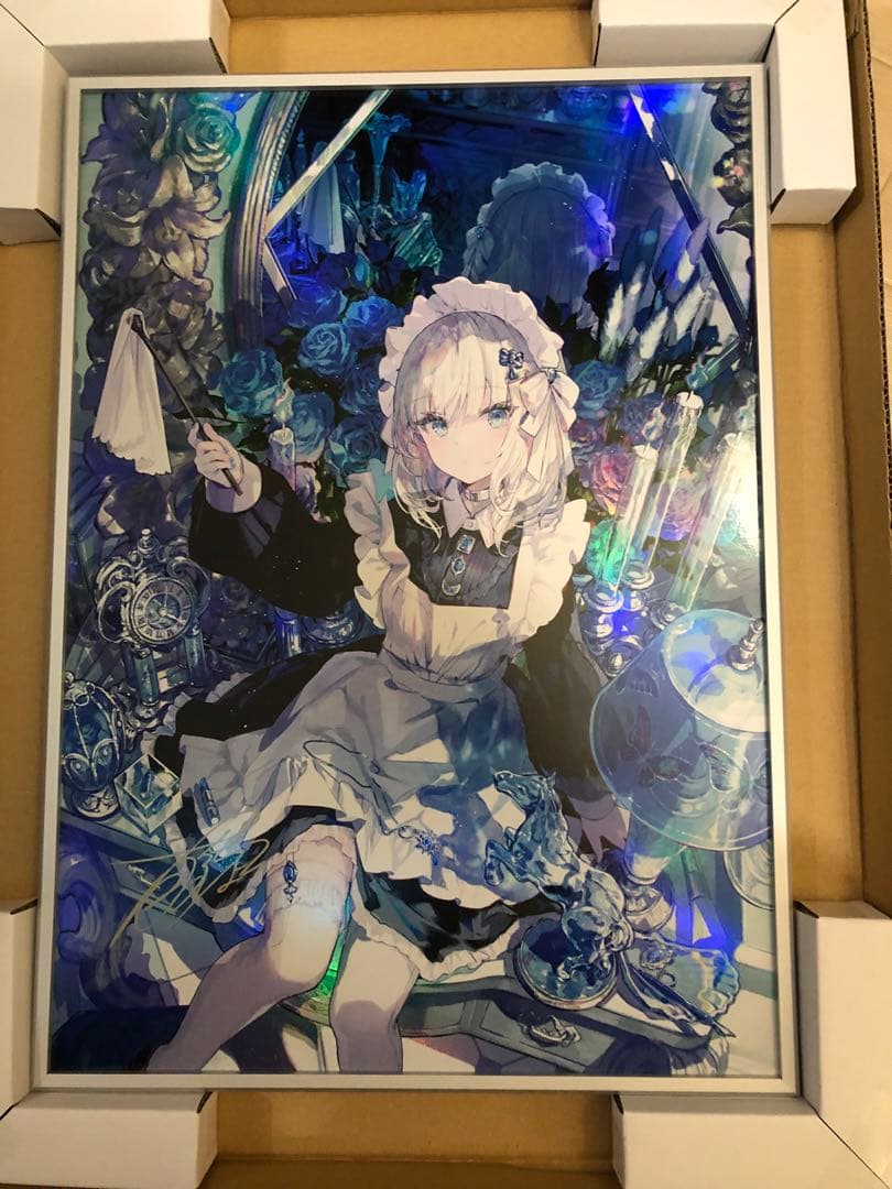 メイドと青透館 直筆サイン入りオーロラアートA3藤ちょこ - メルカリ