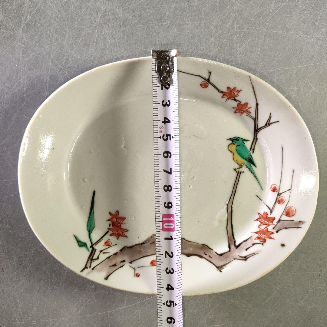 A1210-3/古九谷色絵花鳥文銘々皿5客/共箱/向付/飾