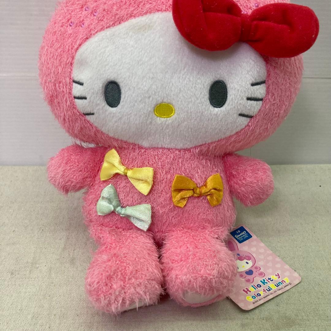 タグ付き☆2011年製】ハローキティ カラフルバニー BIGぬいぐるみ