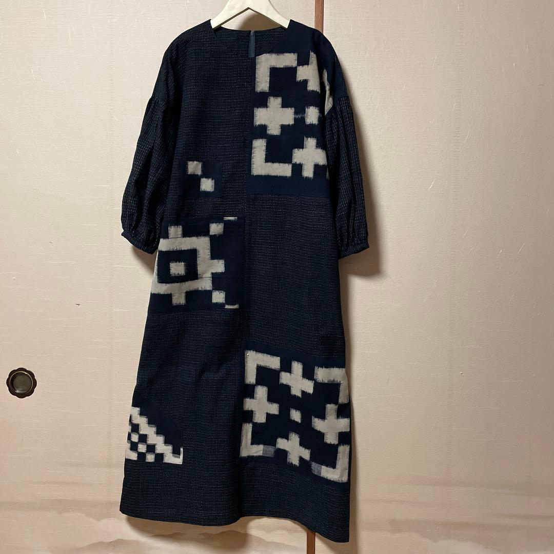 新春　お値下げ　本場久留米絣と型染め絣のコラボ 25周年セール】 【本場久留米絣】 特選本藍染木綿着尺 ～伝統匠藍