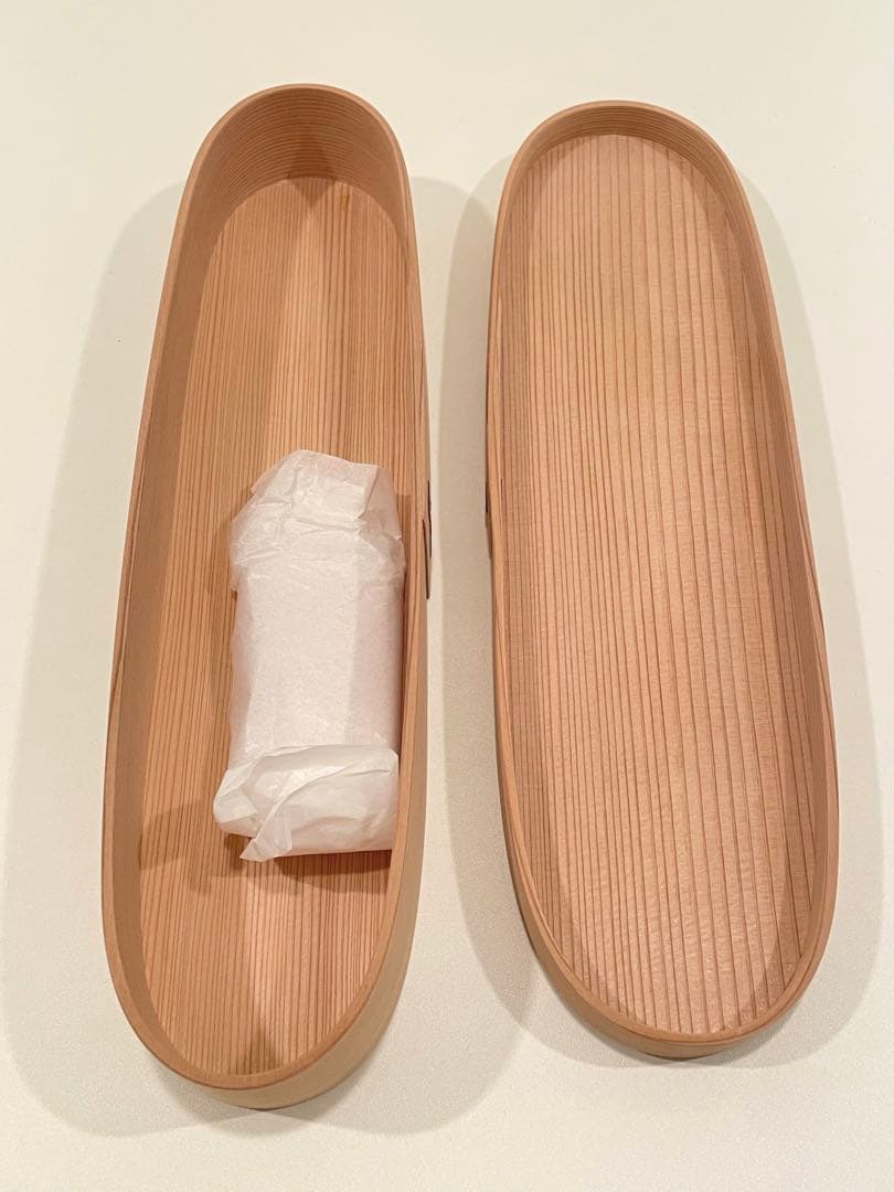 新品未使用】柴田慶信商店 長手弁当箱 （大）秋田杉 白木 曲げわっぱ