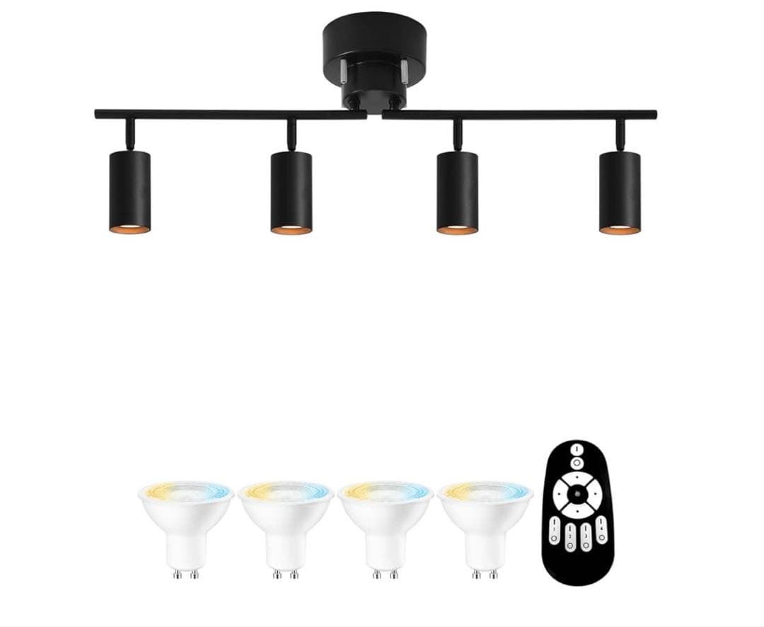ANWIO シーリングライト 4灯 700LM 6 LED電球付き ブラック Amazon.co.jp : ANWIO シーリングライト 4灯 スポットライト 700LM 6畳