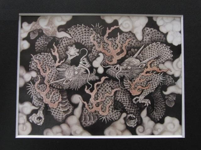 小泉淳作、【双龍図】、希少画集画、状態良好、人気作家 、新品高級