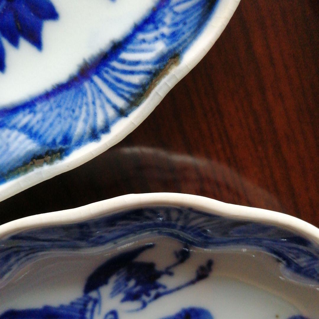 伊万里　染付線描扇紋中皿　13枚　15.7cm　江戸後期～明治初期