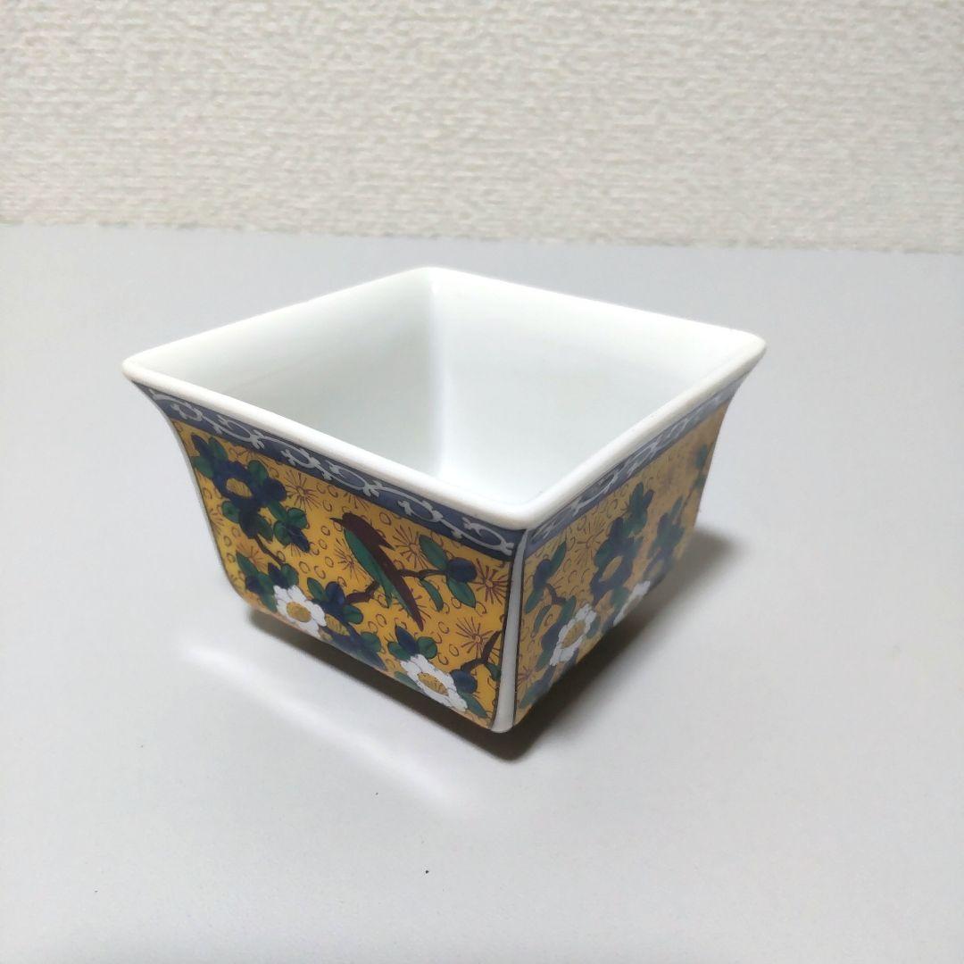 和食器 小鉢 九谷焼 第一陶器 花鳥小付鉢 絵皿 5個セット 角小鉢 未