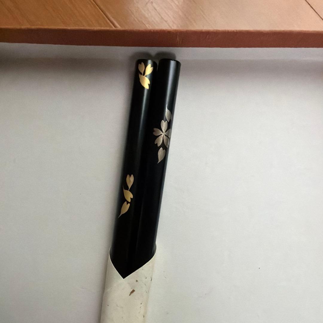 川連塗 漆器 国指定伝統工芸品 純国産本漆天然木 桜 黒 箸 曲げわっぱ