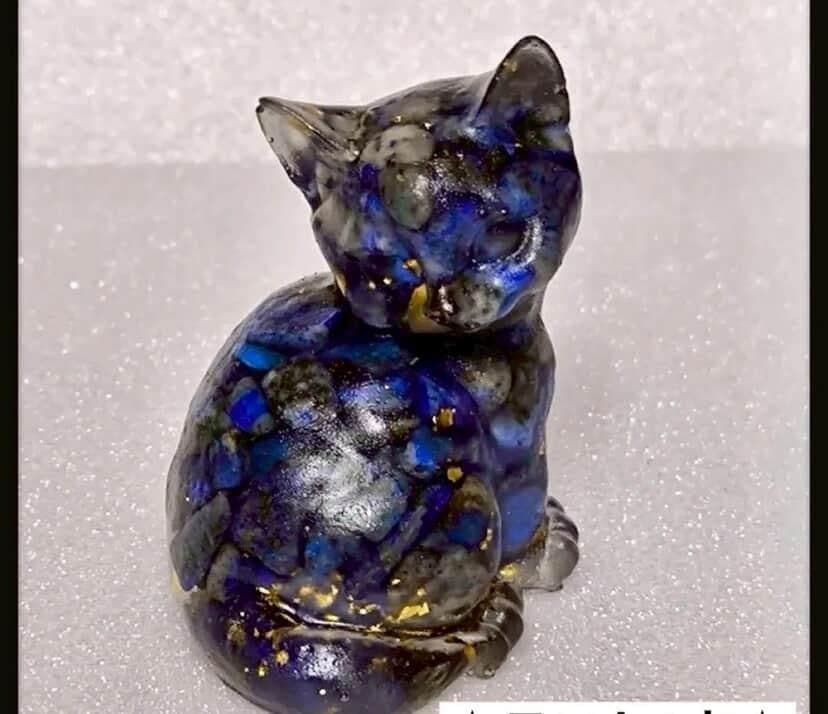 新品 猫 オルゴナイト 開運 縁起物 置物 スピリチュアル インテリア