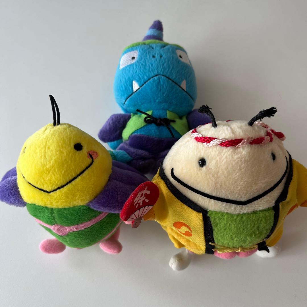 おじゃる丸 電ぼ アオベエ ぬいぐるみ マスコット 当時物 トミー 3体